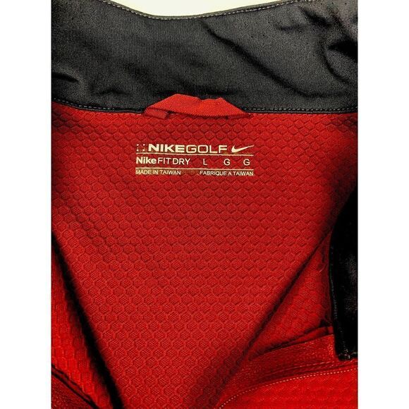 Men’s Nike Fit Dry Quarter Zip Burg. & Black Textured Outdoors Pullover Large - Picture 9 of 9